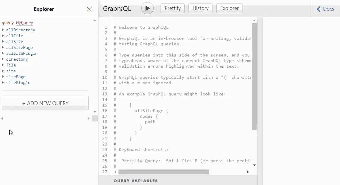 GraphQL query for allFile