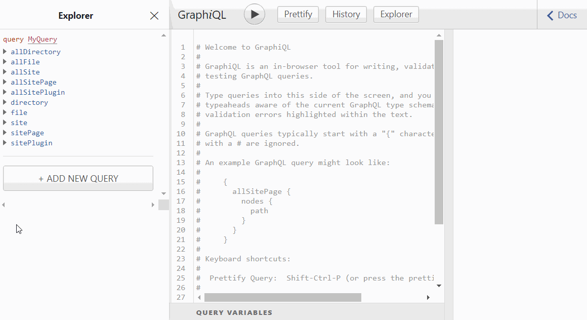 GraphQL query for allFile