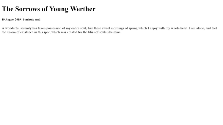 The Sorrows of Young Werther